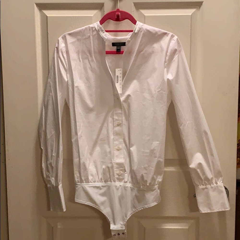 NWT White J. Crew button down bodysuit size 8